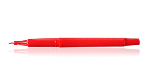 bigstock-Red-felt-tip-pen-reflected-on-14353556